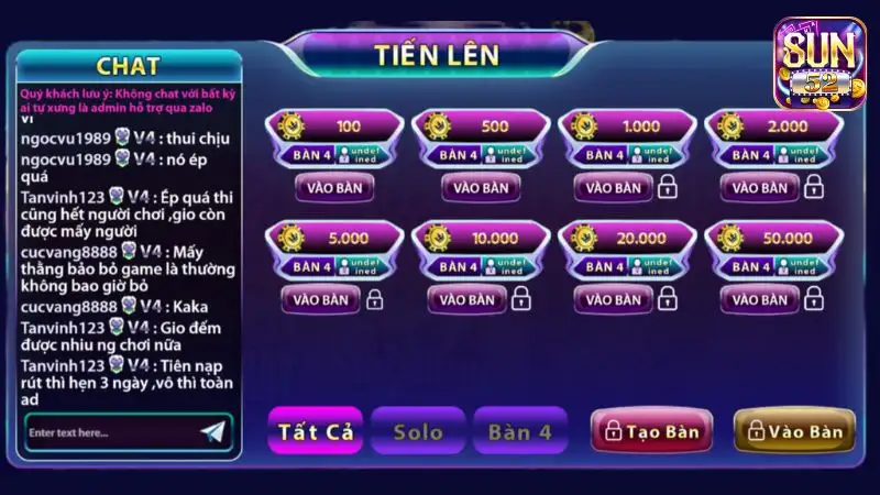 Game bài Tiến lên miền Nam đơn giản, hấp dẫn