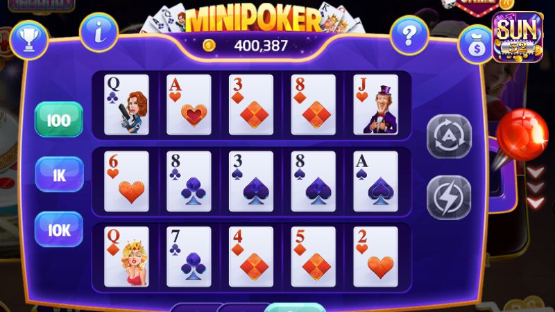 Tựa game có sự kết hợp giữa bài Poker và Slot Machine